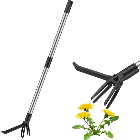 Adjustable Standing Weeding Tool: Manual Weeder, Puller with Long Handle for Garden, Lawn, Farmland, and Yard