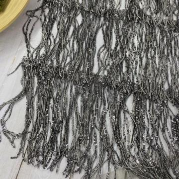 3D Sequins Embroidery On Mesh Fabric For Garment