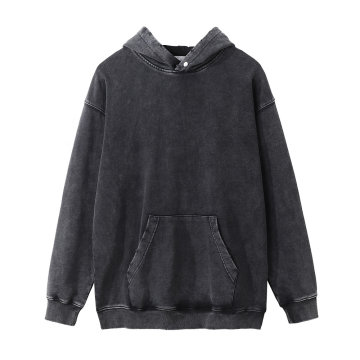 Vintage Acid Washed Cotton Hoodie - High Street Casual Wear