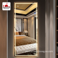 Large Frameless Wall-Mounted LED Lit Full-Length Dressing Room Mirror