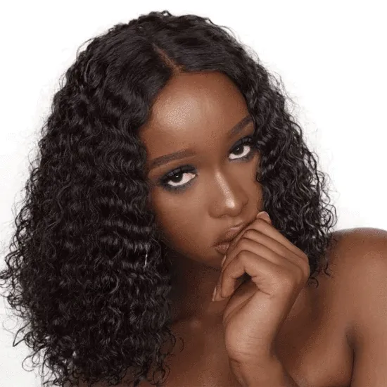 Brazilian Remy Lace Front Human Hair Short Bob Wigs With Baby Hair 13X4 Wet And 4X4 Wavy Curly Brazilian Hair Wigs For Women