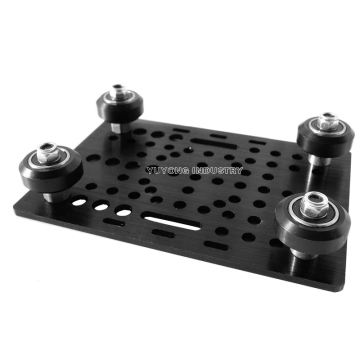 Black Anodized Aluminium V-Slot Gantry Plate Set and V-Wheel Kit for CNC Machine Construction