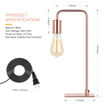 Kleine Metallnachttisch -Lampen -Nachttischlampe