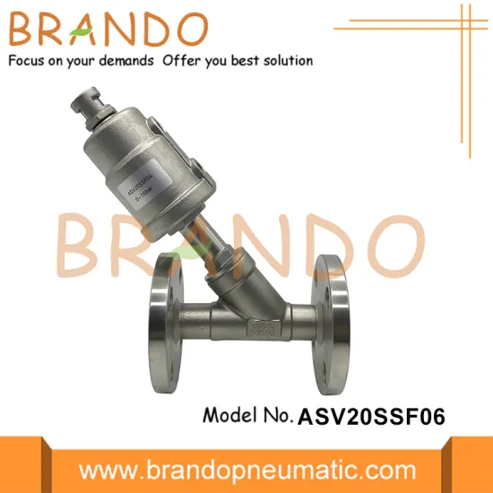 DN20 PN16 Flange Connection Pneumatic Angle Seat Valve