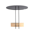 Wear Resistant Side Tables Italian Style Unique Design Glass Round Side Tables Manufactory