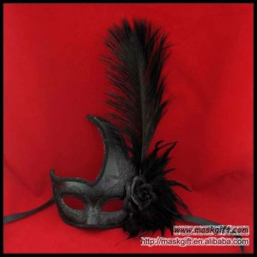 Wholesale hand painting Halloween mask black color for halloween costume or black theme party