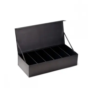 Magnetic Black Rigid Gift box With Divider