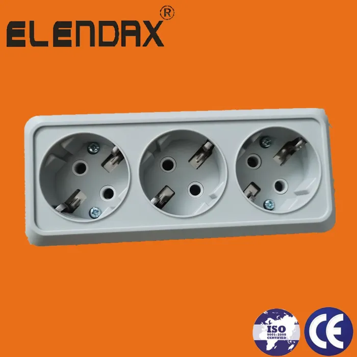 Stopkontak Soket Ganda dengan Steker Schuko – Elendax