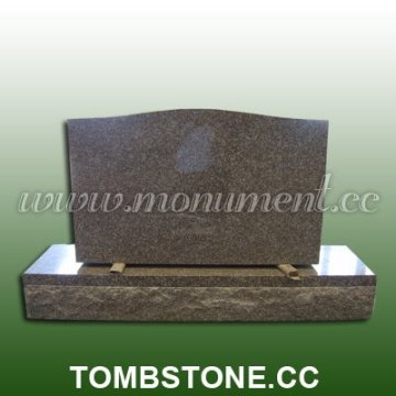 Serp Top Granite Headstone, Pink granite headstones
