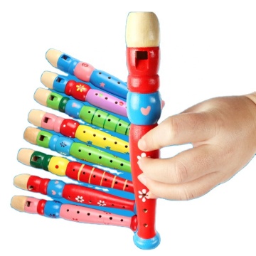 Wholesale Educational Wooden Flute Toy for Babies and Toddlers - Multicolored 20cm Musical Instrument