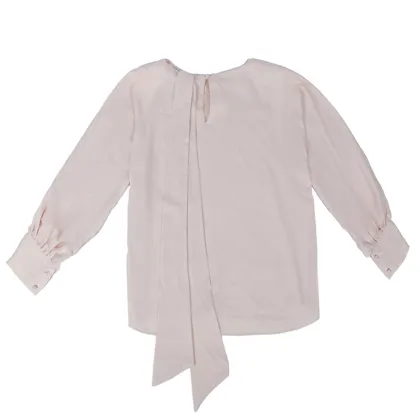 Good quality factory directly Solid striped bow shirt Plain shirt A shirt that can be tied with a bow