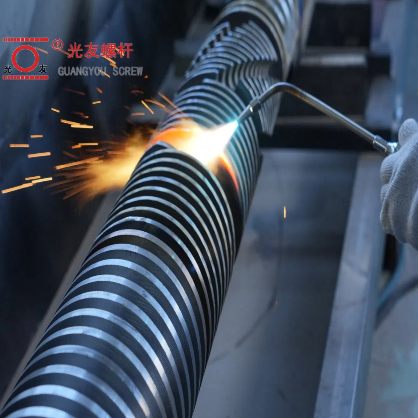 Bimetallic conical twin screw barrel para sa pelleting