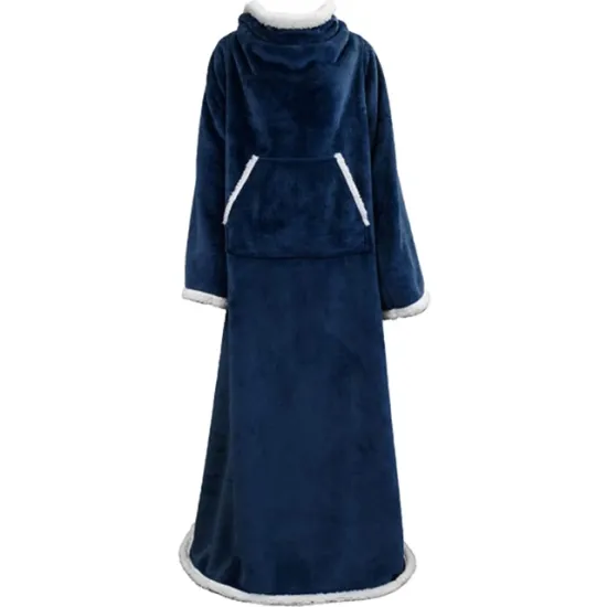 Microfiber Sherpa Fleece Blanket with Sleeves for Adult Cozy Warm Super Soft Plush Throw for Couch Sofa