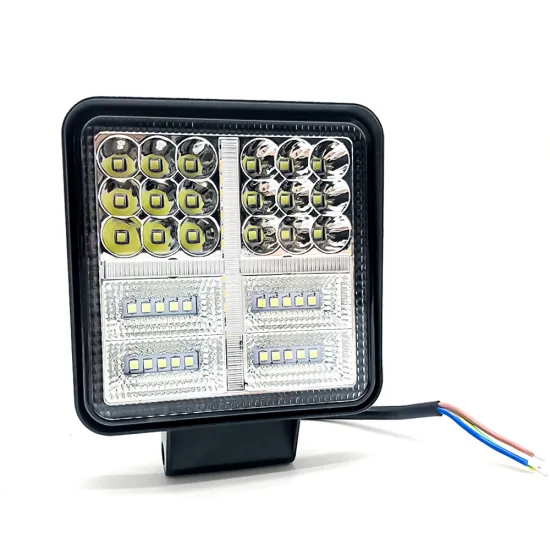 4 Inch Square Car LED Work Light with Cross Yellow Flash Ring