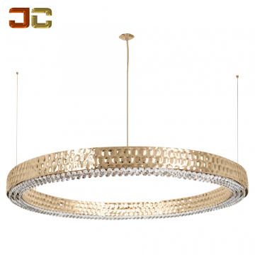 Shiny Gold Concave and Convex Stainless Steel Pendant Pineapple Circle Chandelier Fairy Light for Dining Room