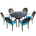 Outdoor cast aluminum table and chair sets