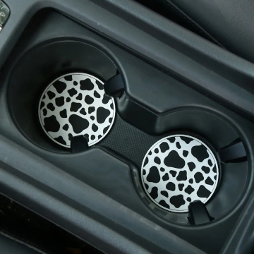 Milk Pattern Anti-Slip Car Cup Holder for Custom Auto Interiors