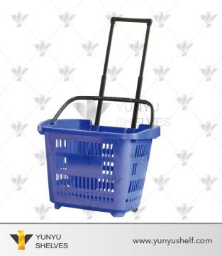 New products shopping mall movable shop basket with castor