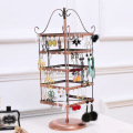 4-Tier Rotary Metal Jewelry Display Earring Stand Holder