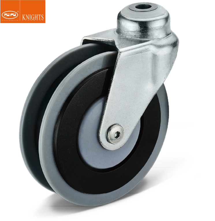 Swivel casters for shopping trolleys