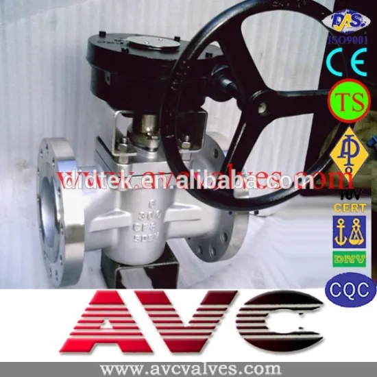 AVC CF8 stainless Steel Gear OP Plug Valve