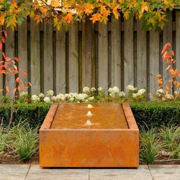 Square Corten steel water fountain water table