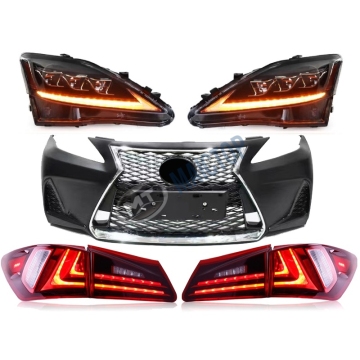 MAICTOP Auto-conversie Voorzijde bumper met koplamp Taillamp voor Lexus is 250 Body Kit 2006-2012 Upgrade naar 2017