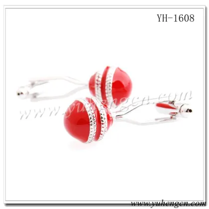 YH-1608 Novelty Red Cricket Cufflink, Sport Cufflinks