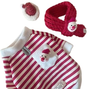 Christmas Luxury Soft Blank Fleece Pet Clothes Hoodie Sweater with Shawl