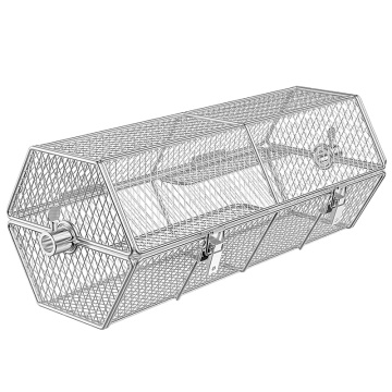 Stainless Steel Round Portable Grill Basket for BBQ Parties