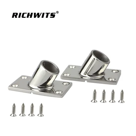 Boat Hand Rail Fitting Rectangular Base 60 degree 316 Stainless Steel Boat handrail Round Base