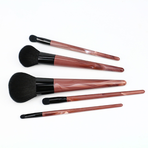 Brown Simulated Marble Handle Professional Makeup Brushes