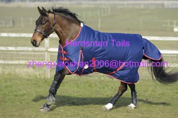 Fake horse tails for horse racing showing horse