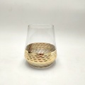 verres à haute boule gravés en or coupe à vin sans pied