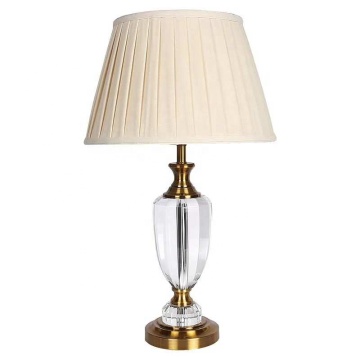 Modern Light Luxury Crystal Table Lamp with Fabric Lampshade