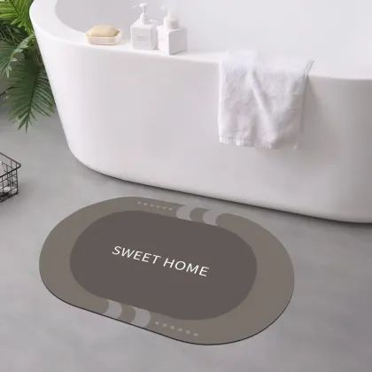 Comfy Super Antiskid Toilet Floor Bathroom Shower Diatom Mud Soft 3D Visual Non-slip Mat