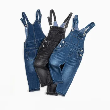 High Quality Unisex Children Denim Overall Skirt Jumpsuit - Blue Wash Kid Skirt with Suspender