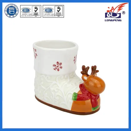 Personalized Reindeer Holiday Ceramic Cookie Jar,Cookie Jar-No Lid,Ceramic Storage Jar