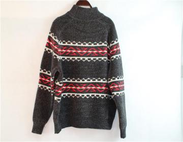 Maglione a maglia casual rosso e nera