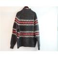 Ladies Turtleneck Red and Black Casual Knitted Sweater