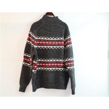 Sweater de punto de punto de punto rojo y negro de tortuga de cuello rojo y negro