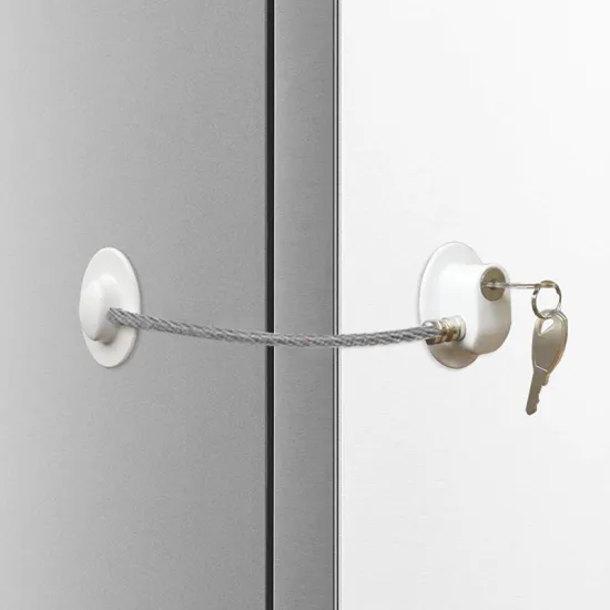 Kids Safety Shifting Door Lock Refrigerator Door Lock with Key Fridge Freezer Child Proof Children Safety Lock Cabinet Lock 1pc