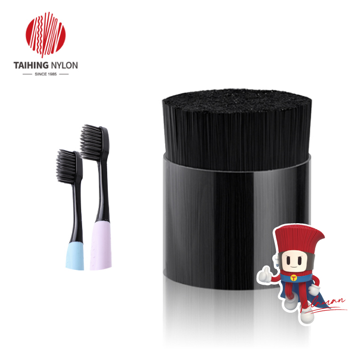 PET brush filament for disposable toothbrush