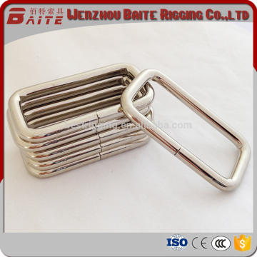 Baite custom size rectangle metal strap accessory silver welded square ring