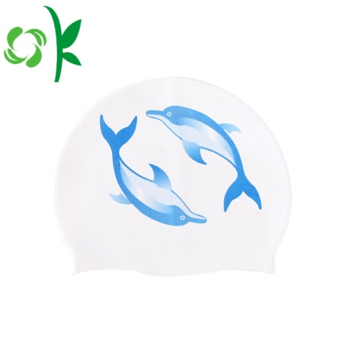 Crianças de silicone Swim Cap impresso Cartoon para crianças