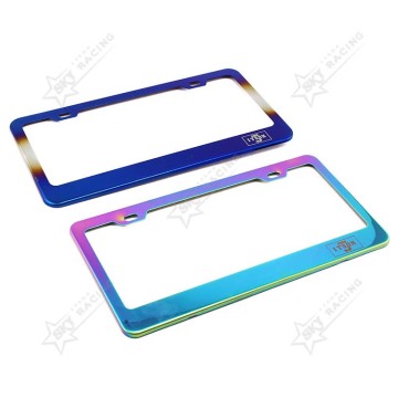 Titanium Burnt Blue Neo Chrome License Plate Frame Stainless Steel