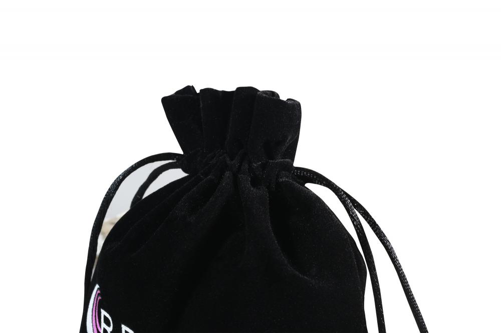 velvet jewelry drawstring bag with logo