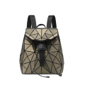 Geometric fabric PU leather packpack bag