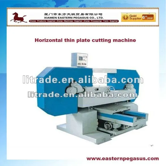 Horizontal thin plate stone cutting machine