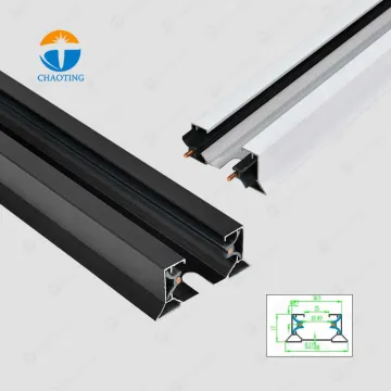 White Aluminum 2 Wires LED Track Rail System Track Lights Accessories for Shopping Stores